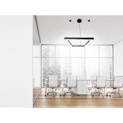 Lampadario LED a sospensione con filo LED/70W/230V 4000K 100x100 cm nero