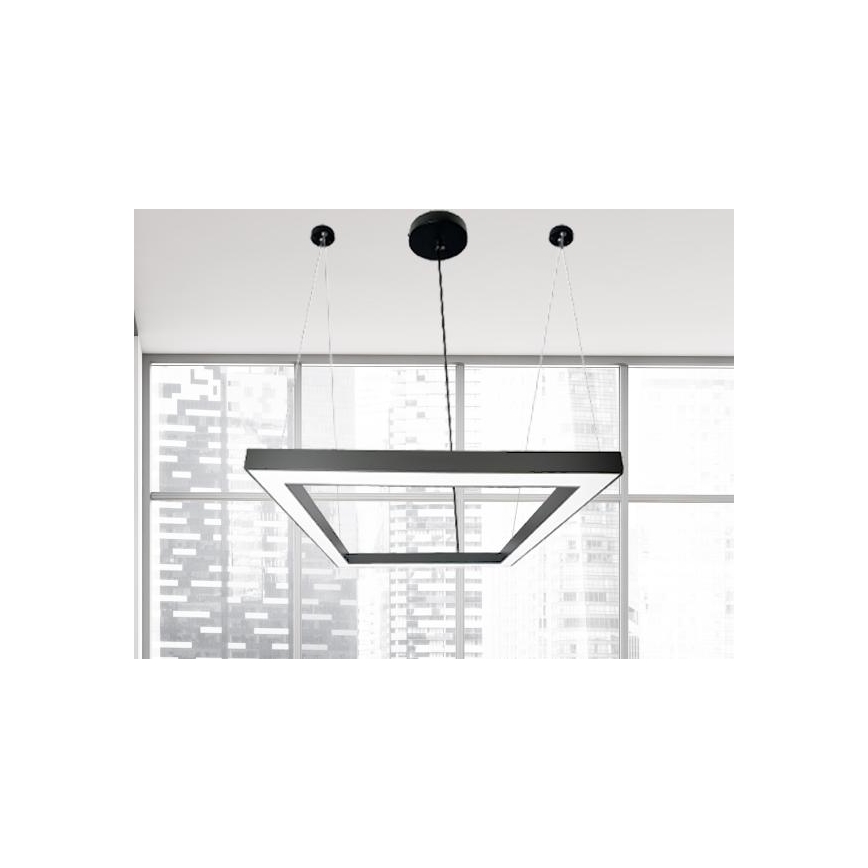 Lampadario LED a sospensione con filo LED/70W/230V 4000K 100x100 cm nero