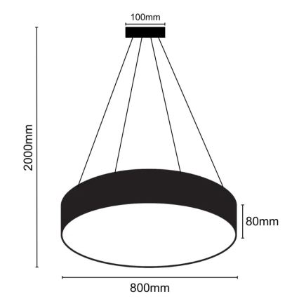 Lampadario LED a sospensione con filo LED/70W/230V 4000K diametro 80 cm