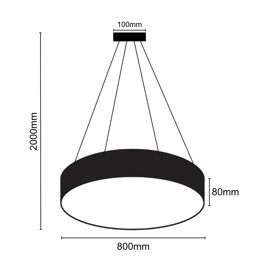 Lampadario LED a sospensione con filo LED/70W/230V 4000K diametro 80 cm
