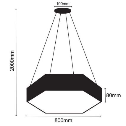 Lampadario LED a sospensione con filo LED/70W/230V 4000K diametro 80 cm