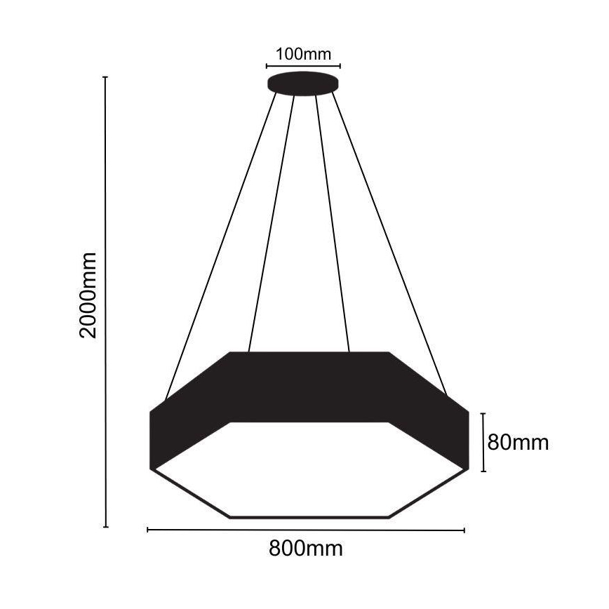 Lampadario LED a sospensione con filo LED/70W/230V 4000K diametro 80 cm