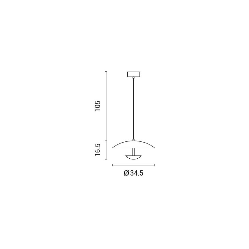 Lampadario LED a sospensione con filo LED/7W/230V 3000K diametro 34,5 cm
