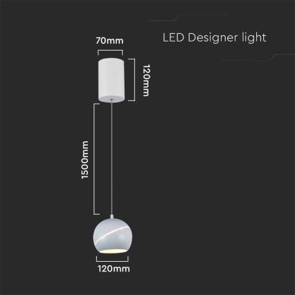 Lampadario LED a sospensione con filo LED/8,5W/230V 3000K bianco