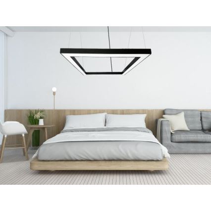 Lampadario LED a sospensione con filo LED/80W/230V 4000K 120x120 cm nero