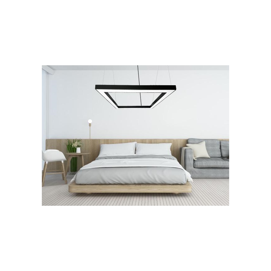 Lampadario LED a sospensione con filo LED/80W/230V 4000K 120x120 cm nero
