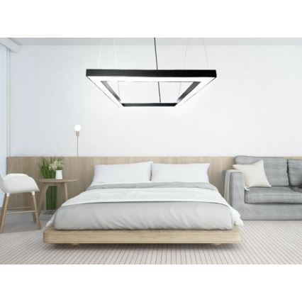 Lampadario LED a sospensione con filo LED/80W/230V 4000K 120x120 cm nero