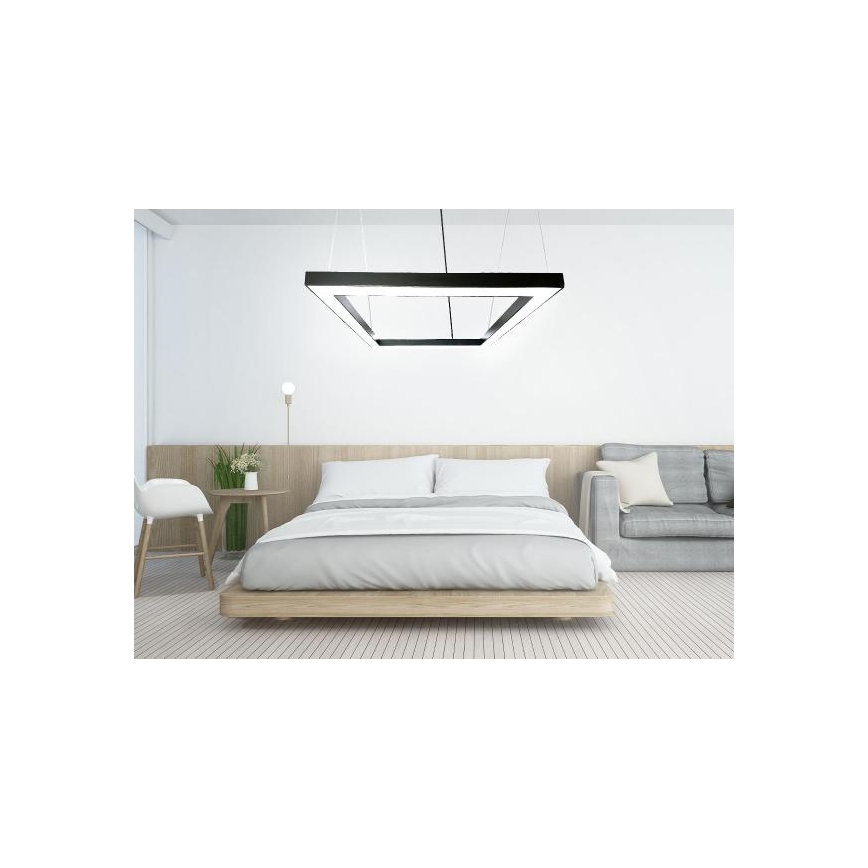 Lampadario LED a sospensione con filo LED/80W/230V 4000K 120x120 cm nero