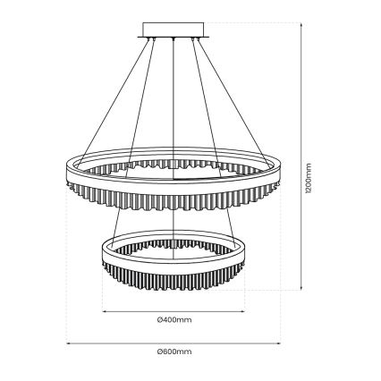 Lampadario LED a sospensione con filo LED/85W/230V diametro 60 cm oro