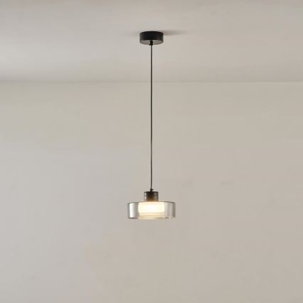 Lampadario LED a sospensione con filo LED/8W/230V 3000K nero/fumé pr. 20 cm