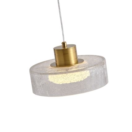 Lampadario LED a sospensione con filo LED/8W/230V 3000K oro/limpido pr. 20 cm