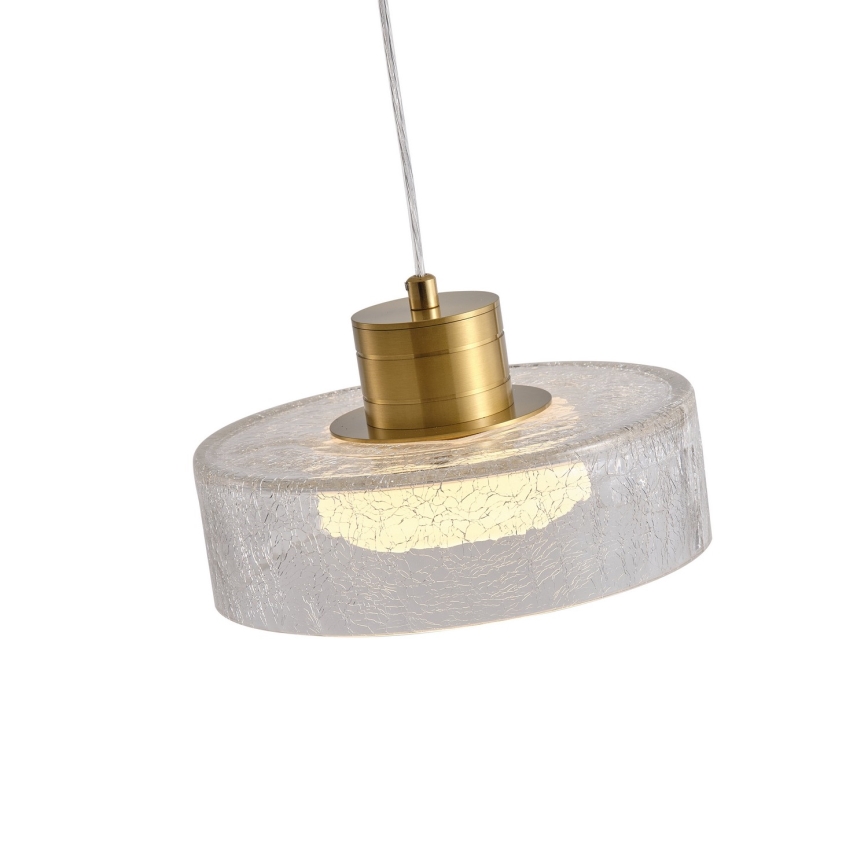 Lampadario LED a sospensione con filo LED/8W/230V 3000K oro/limpido pr. 20 cm
