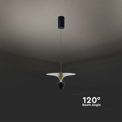 Lampadario LED a sospensione con filo LED/9W/230V 4000K nero/oro