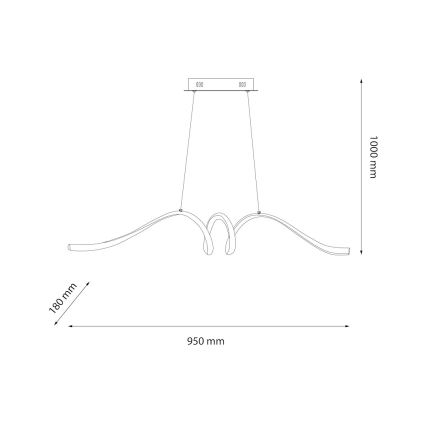 Lampadario LED a sospensione con filo LOOP LED/28W/230V nero
