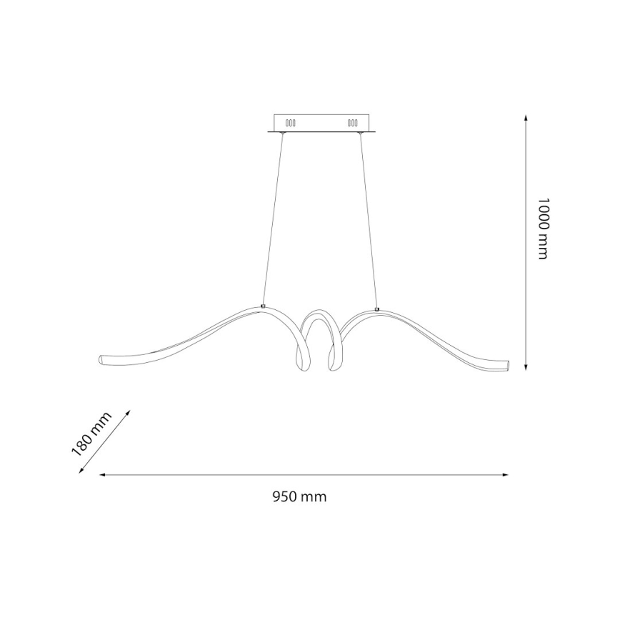 Lampadario LED a sospensione con filo LOOP LED/28W/230V nero