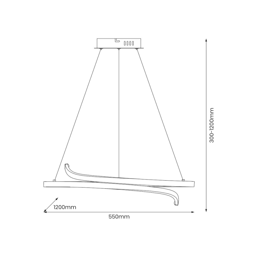 Lampadario LED a sospensione con filo LORENZO LED/35W/230V nero