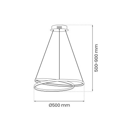Lampadario LED a sospensione con filo LUCERO LED/48W/230V cromo lucido