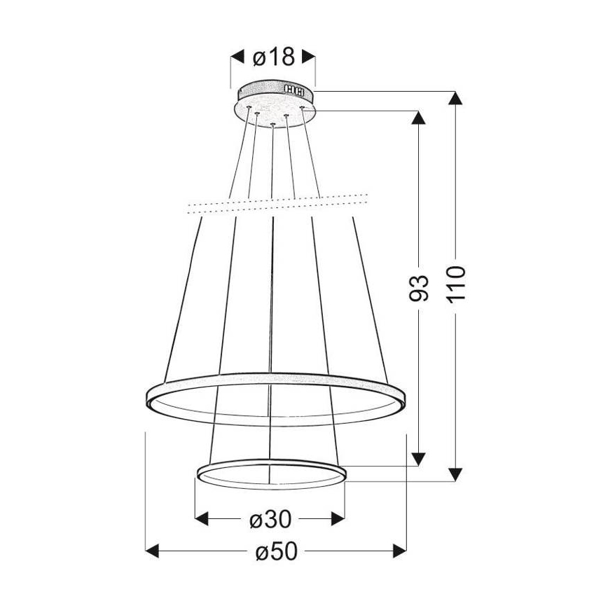 Lampadario LED a sospensione con filo LUNE LED/40W/230V