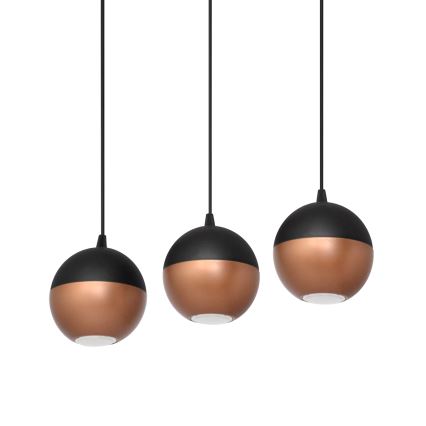 Lampadario LED a sospensione con filo MIDWAY 3xGU10/4,8W/230V nero/rame