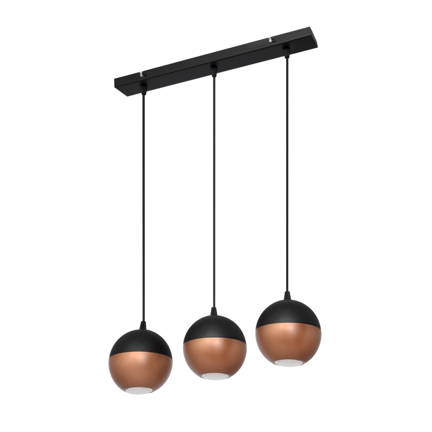 Lampadario LED a sospensione con filo MIDWAY 3xGU10/4,8W/230V nero/rame