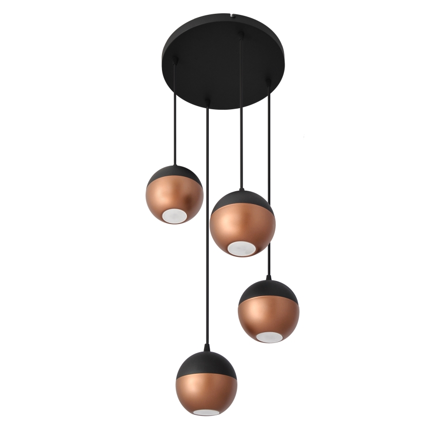 Lampadario LED a sospensione con filo MIDWAY 4xGU10/4,8W/230V nero/rame