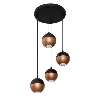 Lampadario LED a sospensione con filo MIDWAY 4xGU10/4,8W/230V nero/rame