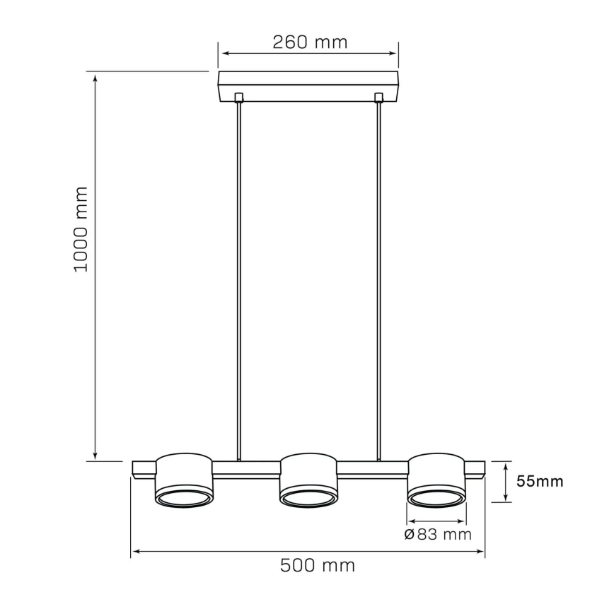 Lampadario LED a sospensione con filo MIRELLA 3xGX53/6W/230V oro/nero