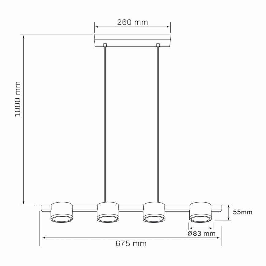Lampadario LED a sospensione con filo MIRELLA 4xGX53/6W/230V oro/nero