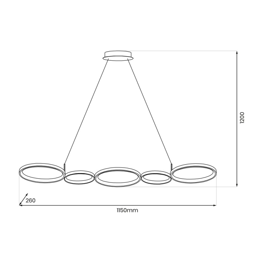 Lampadario LED a sospensione con filo OLYMPIA 5xLED/10W/230V grigio