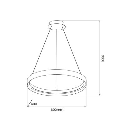 Lampadario LED a sospensione con filo ORBITA LED/52W/230V bianco/nero
