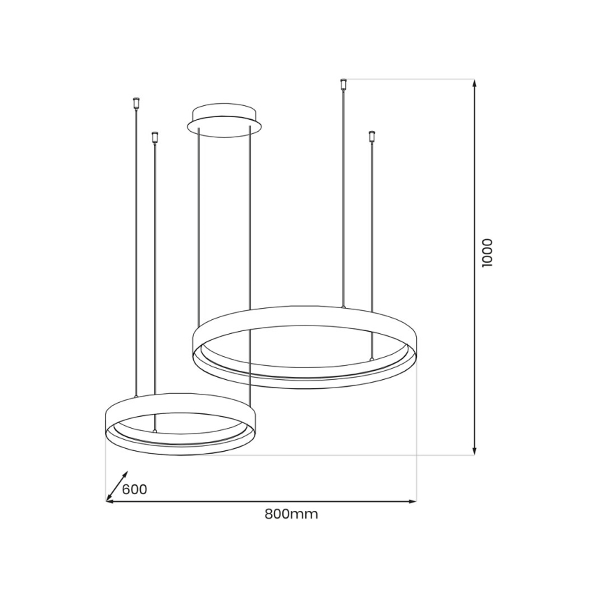 Lampadario LED a sospensione con filo ORBITA LED/72W/230V bianco/nero