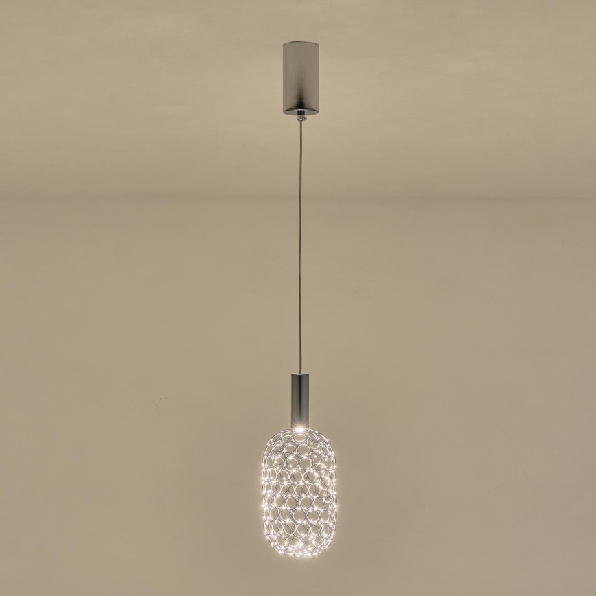 Lampadario LED a sospensione con filo PERFORATO LED/6,3W/230V 3000K cromo lucido diametro 13 cm