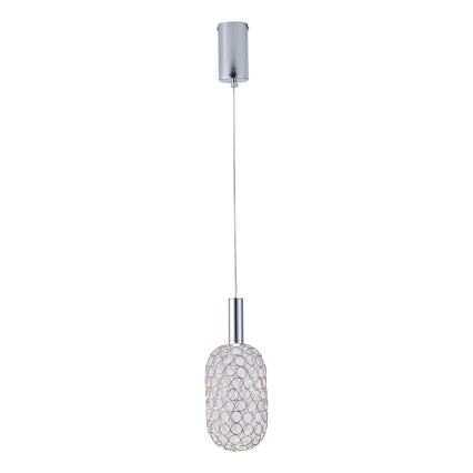 Lampadario LED a sospensione con filo PERFORATO LED/6,3W/230V 3000K cromo lucido diametro 13 cm