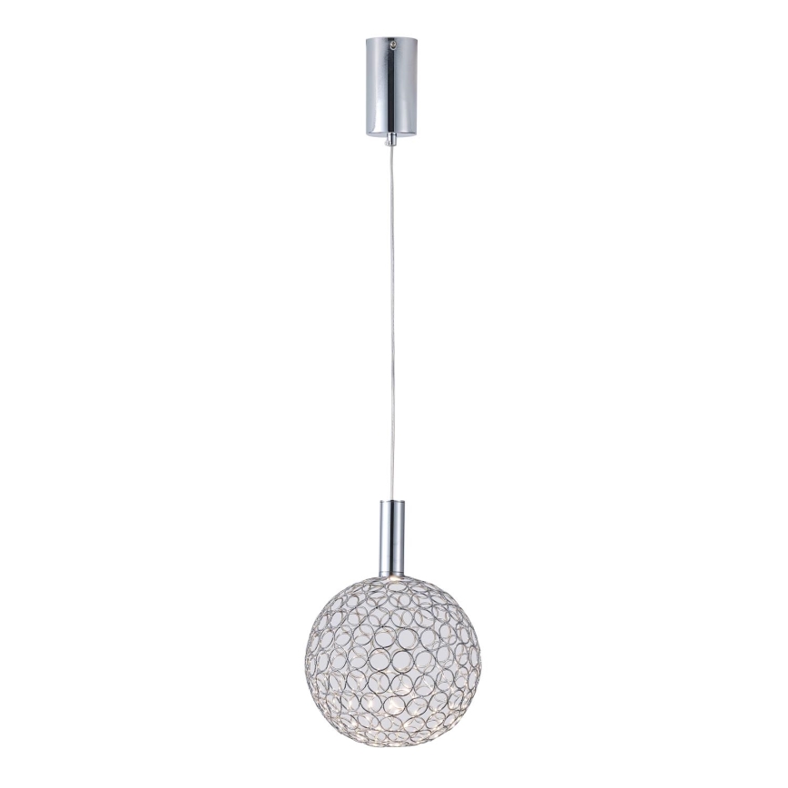Lampadario LED a sospensione con filo PERFORATO LED/6,3W/230V 3000K cromo lucido diametro 20 cm