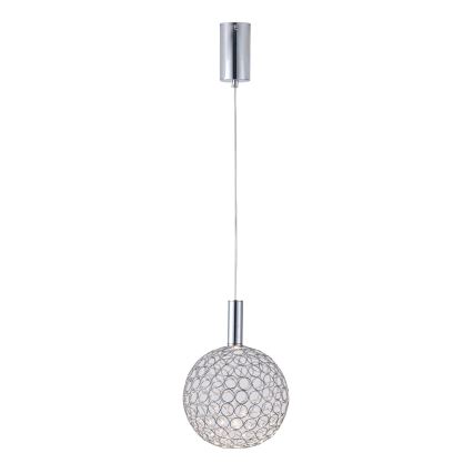Lampadario LED a sospensione con filo PERFORATO LED/6,3W/230V 3000K cromo lucido diametro 20 cm