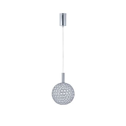 Lampadario LED a sospensione con filo PERFORATO LED/6,3W/230V 3000K cromo lucido diametro 20 cm