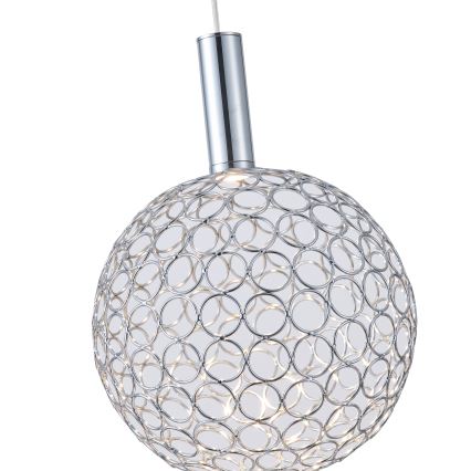 Lampadario LED a sospensione con filo PERFORATO LED/6,3W/230V 3000K cromo lucido diametro 20 cm