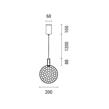 Lampadario LED a sospensione con filo PERFORATO LED/6,3W/230V 3000K cromo lucido diametro 20 cm