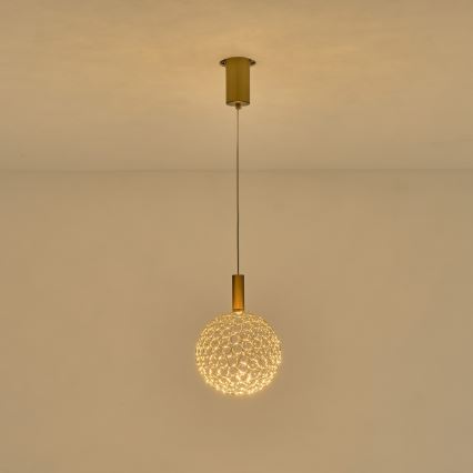 Lampadario LED a sospensione con filo PERFORATO LED/6,3W/230V 3000K oro diametro 20 cm