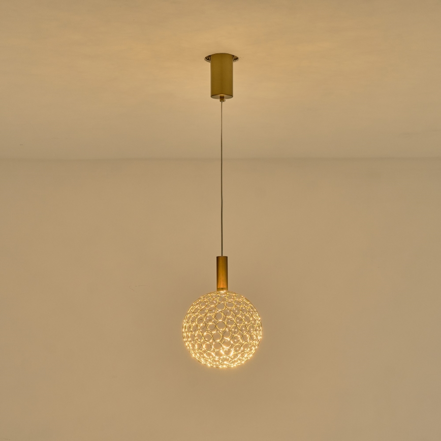 Lampadario LED a sospensione con filo PERFORATO LED/6,3W/230V 3000K oro diametro 20 cm