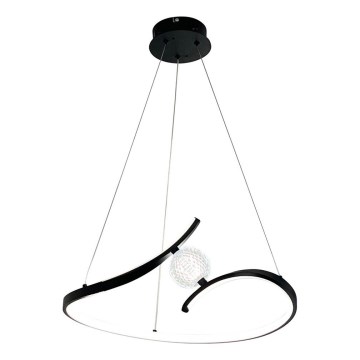 Lampadario LED a sospensione con filo PERLA LED/34W/230V nero