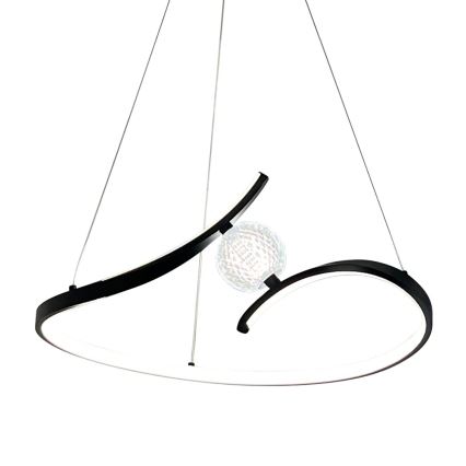 Lampadario LED a sospensione con filo PERLA LED/34W/230V nero