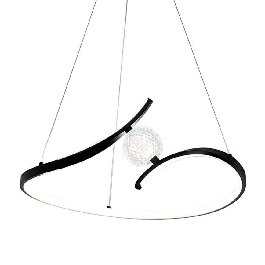 Lampadario LED a sospensione con filo PERLA LED/34W/230V nero