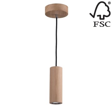 Lampadario LED a sospensione con filo PIPE 1xGU10/5W/230V quercia opaco - certificato FSC