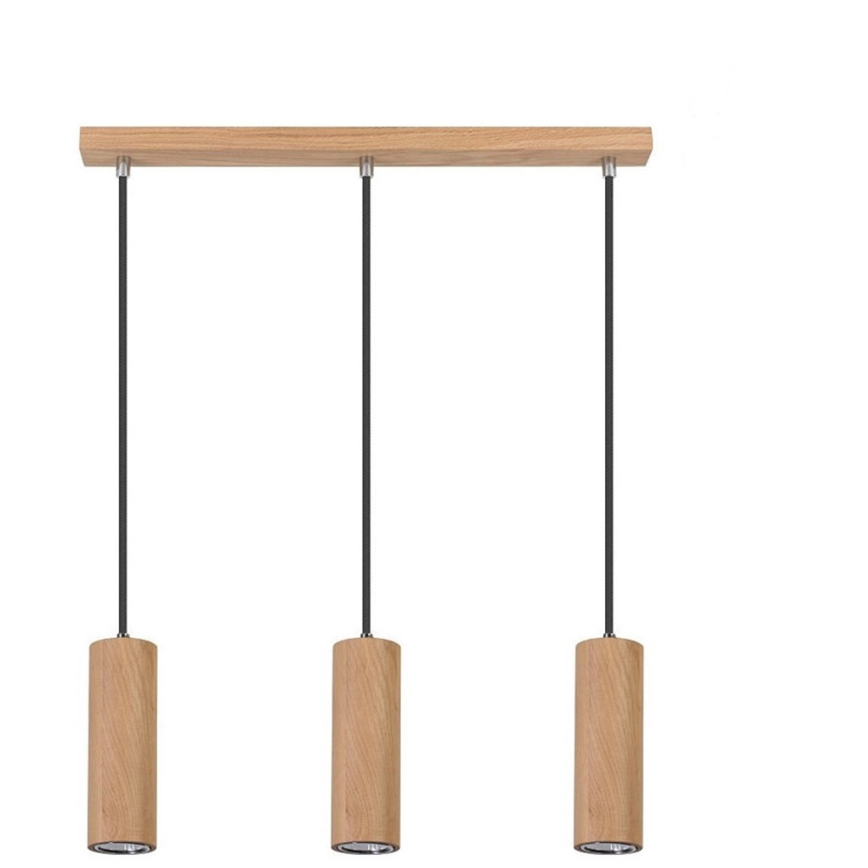 Lampadario LED a sospensione con filo PIPE 3xGU10/5W/230V quercia opaco