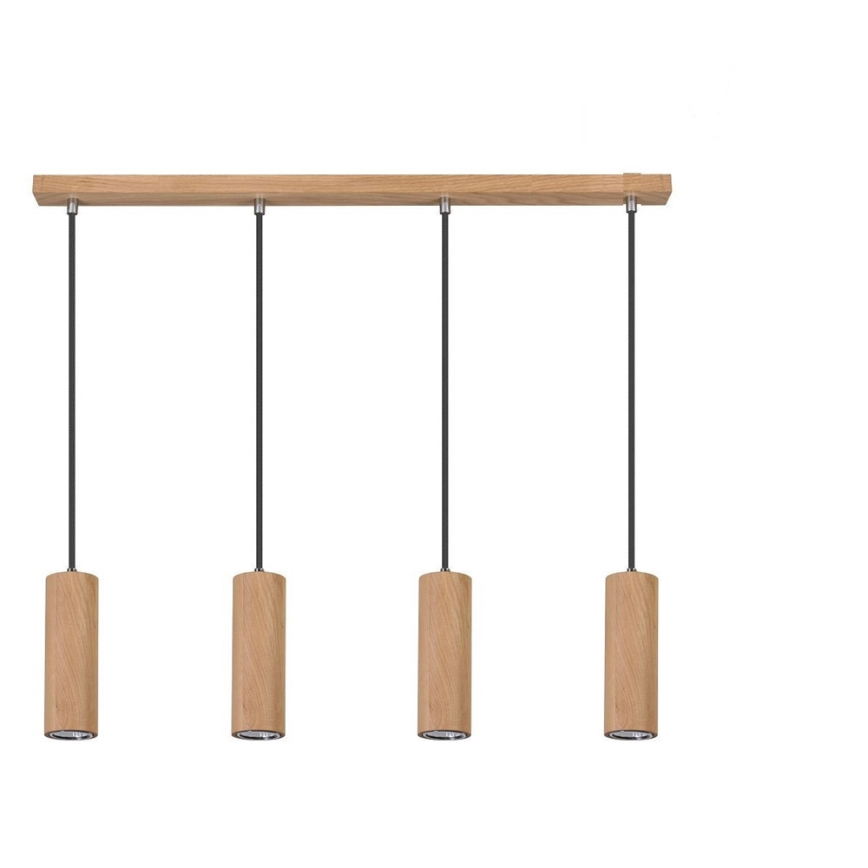 Lampadario LED a sospensione con filo PIPE 4xGU10/5W/230V quercia opaco