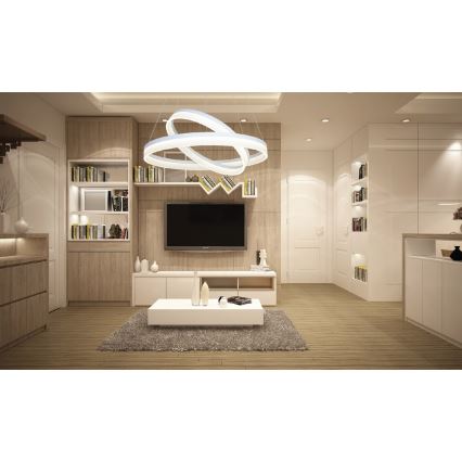 Lampadario LED a sospensione con filo RING dimmerabile con telecomando LED/60W/230V