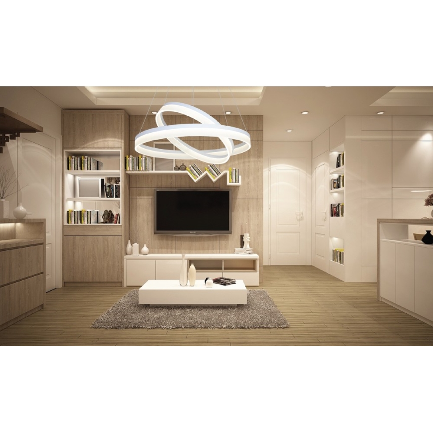 Lampadario LED a sospensione con filo RING dimmerabile con telecomando LED/60W/230V