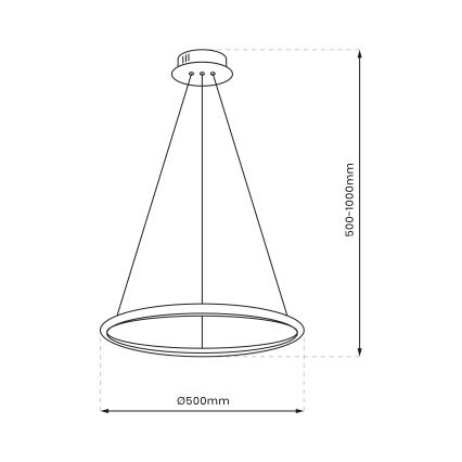Lampadario LED a sospensione con filo ROTONDA LED/27W/230V cromo lucido