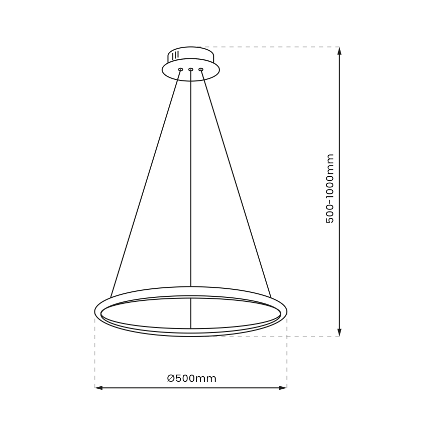 Lampadario LED a sospensione con filo ROTONDA LED/27W/230V cromo lucido